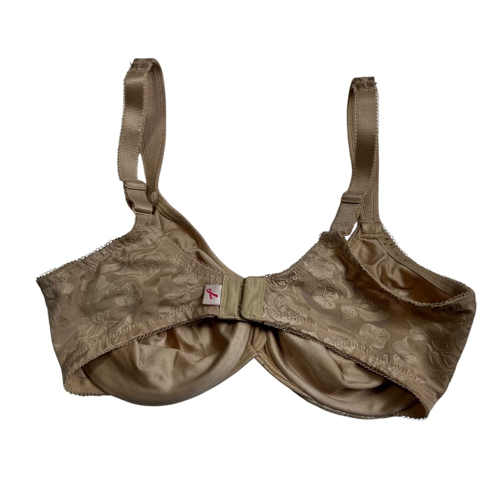 Wacoal Lace‎ Full Figure Underwire Bra Beige 34D Smooth Cups Floral Detail - Picture 3 of 5
